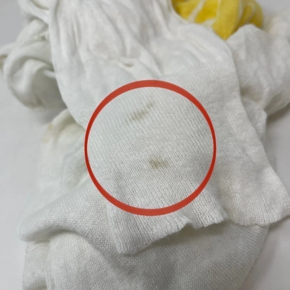 SEATON REVOLVE Women’s Intarsia Knit Yellow Ivory Flower Sweater Linen Blend L - Picture 7 of 8